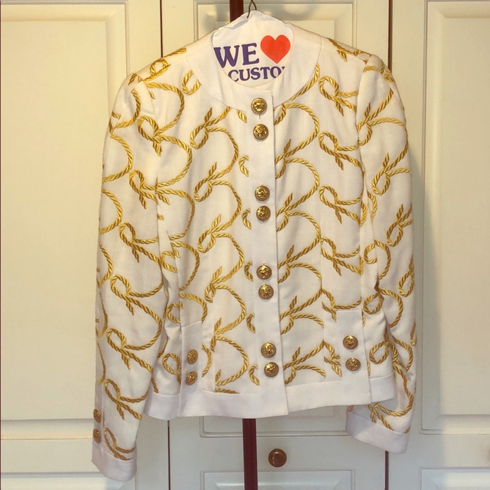 Rope Accented White Blazer